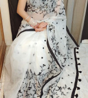 Halfsilk Embroidery Saree Em-115